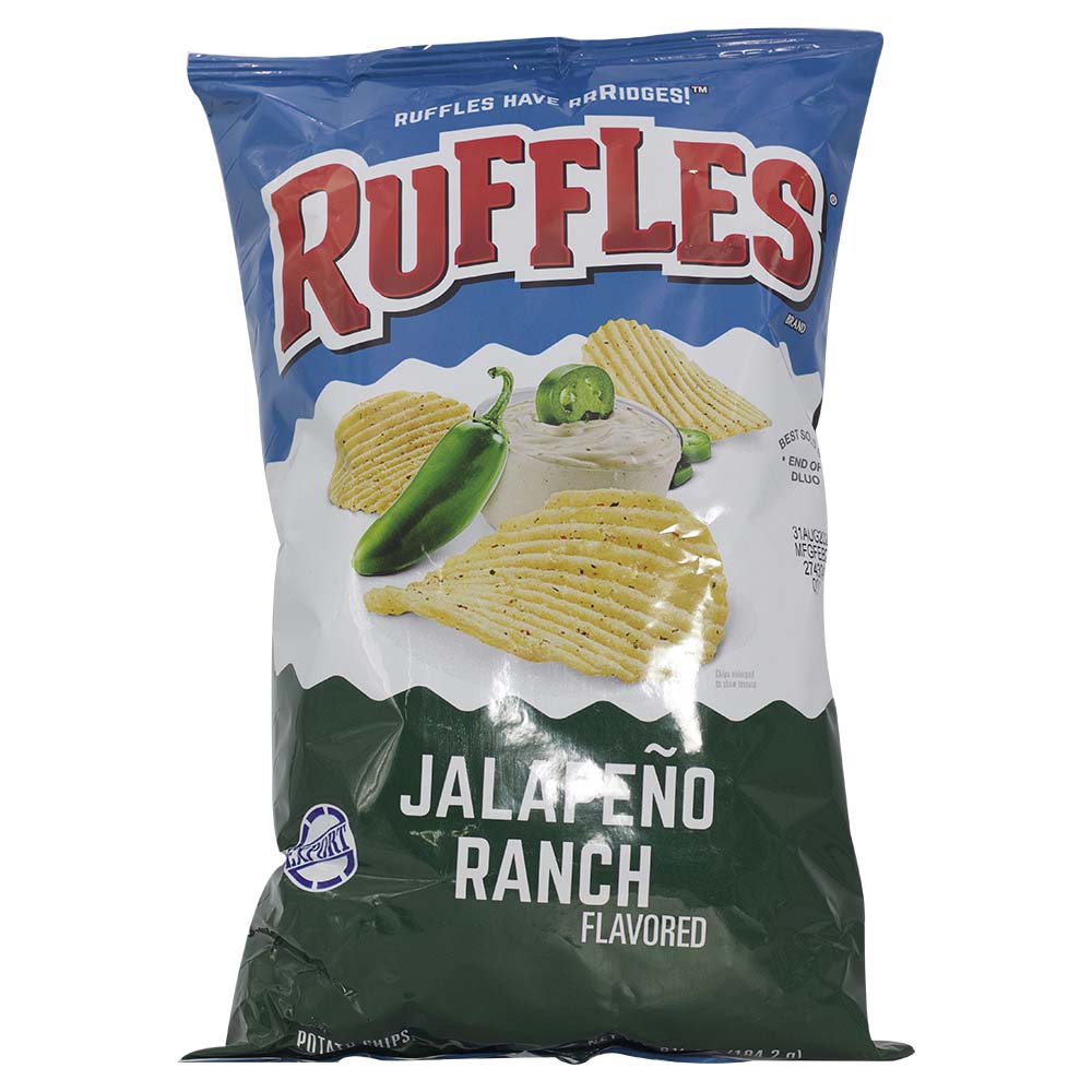 Ruffles Jalapeno Ranch Flavored Potato Chips 184.2g