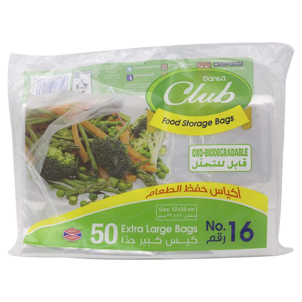 Sanita Club Food Storage Bags X-Large 50pcs
