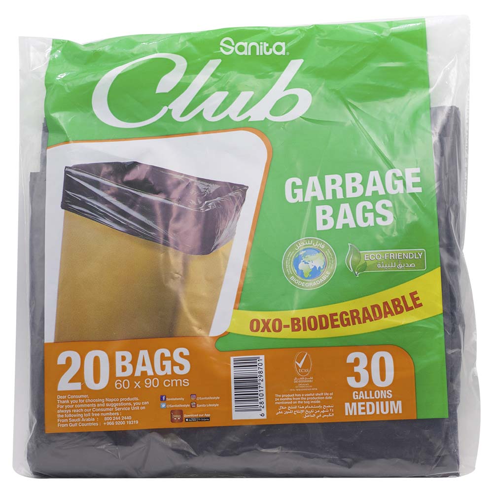 Sanita Club Garbage Bags 30 Gallons Medium 20bags