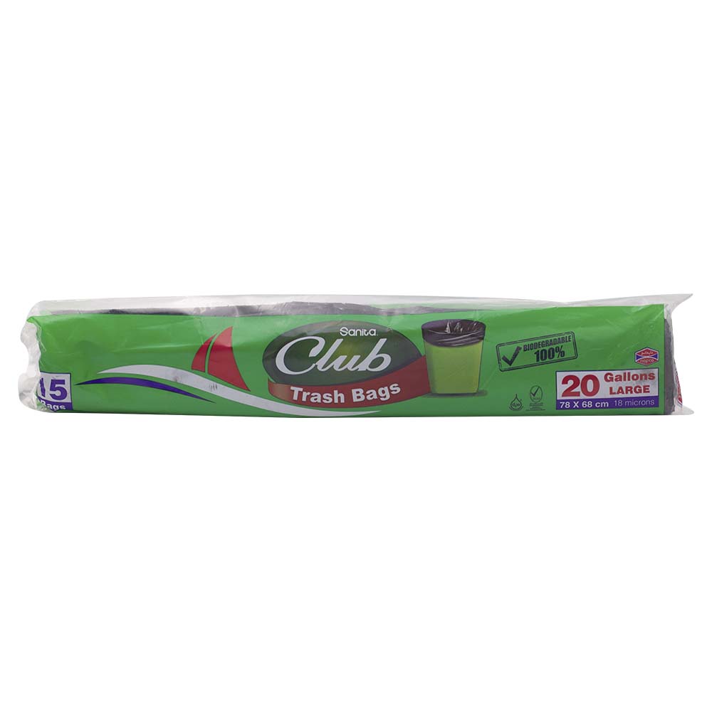 Sanita Club Trash Bags 20 Gallons Medium 15bags
