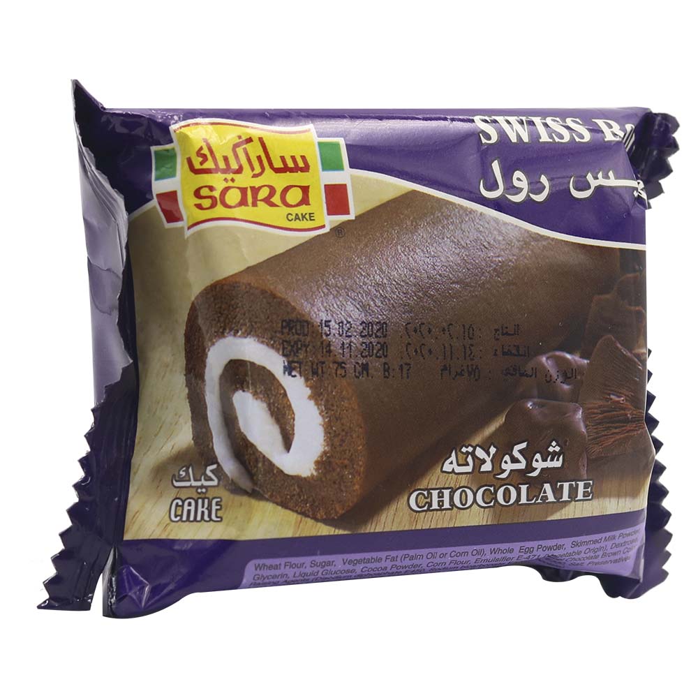 Sara Cake Swiss Roll Chocolate Cake 75g