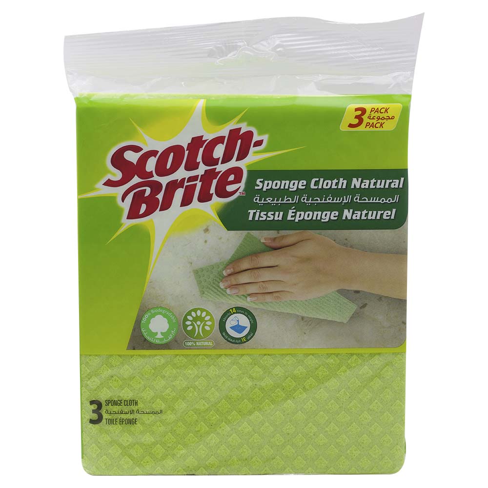 Scotch Brite Sponge Cloth Natural 3pcs