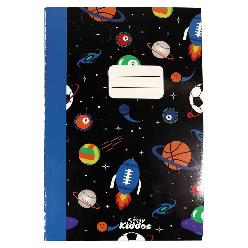 Smily A5 Lined Exercise Notebook - Black