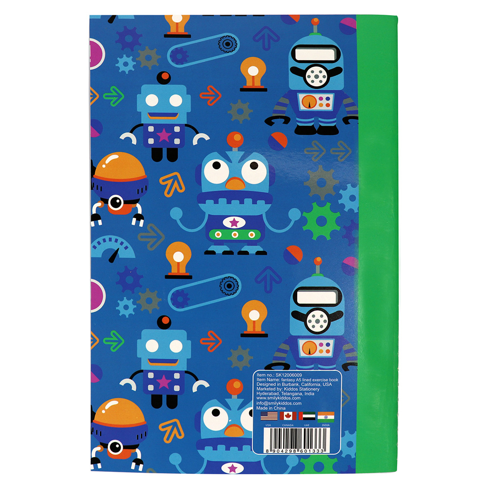Smily A5 Lined Exercise Notebook - Blue