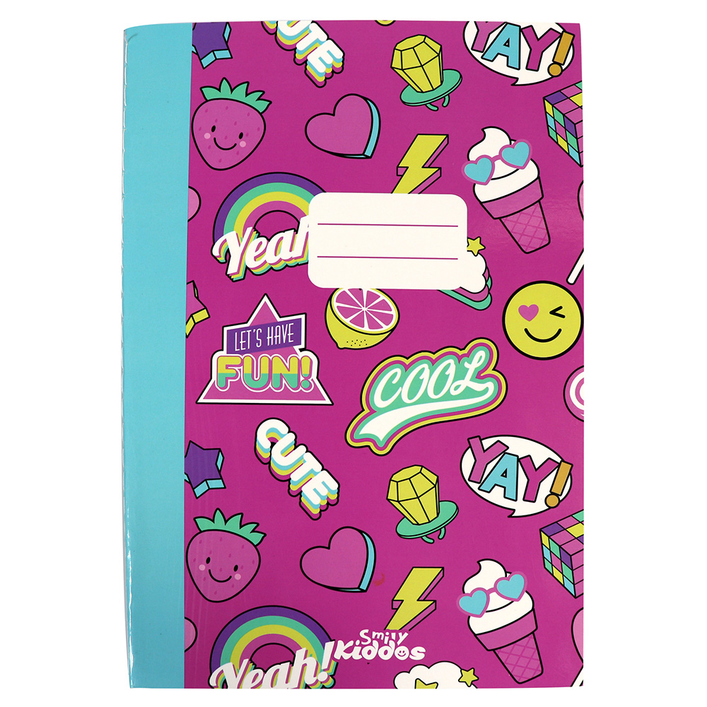 Smily A5 Lined Exercise Notebook - Pink