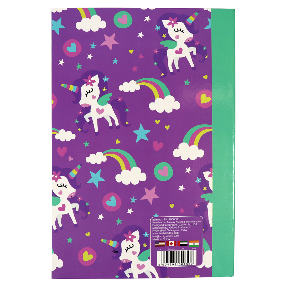 Smily A5 Lined Exercise Notebook - Purple