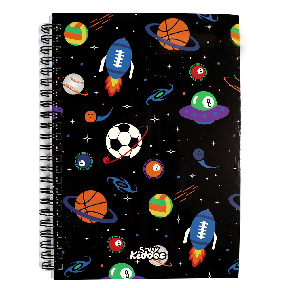 Smily A5 Lined Notebook - Black