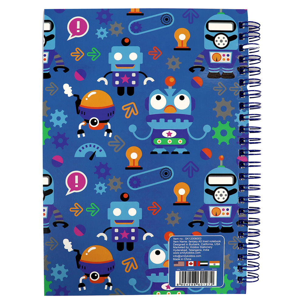Smily A5 Lined Notebook - Blue