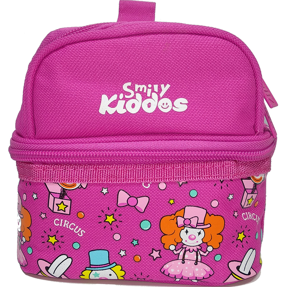 Smily Dual Slot Lunch Bag - Pink