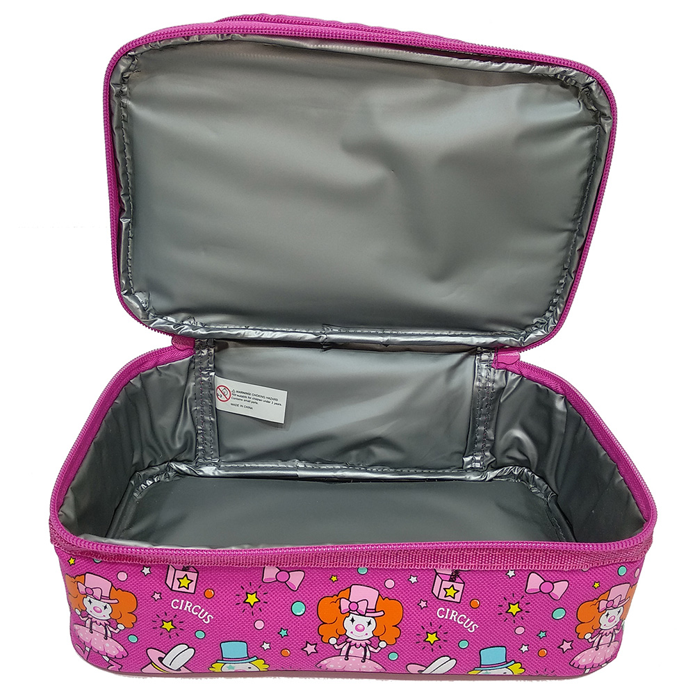 Smily Dual Slot Lunch Bag - Pink