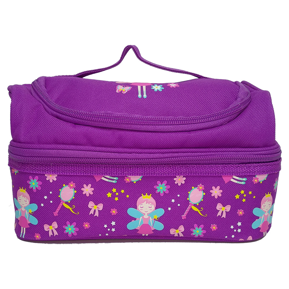 Smily Dual Slot Lunch Bag - Purple