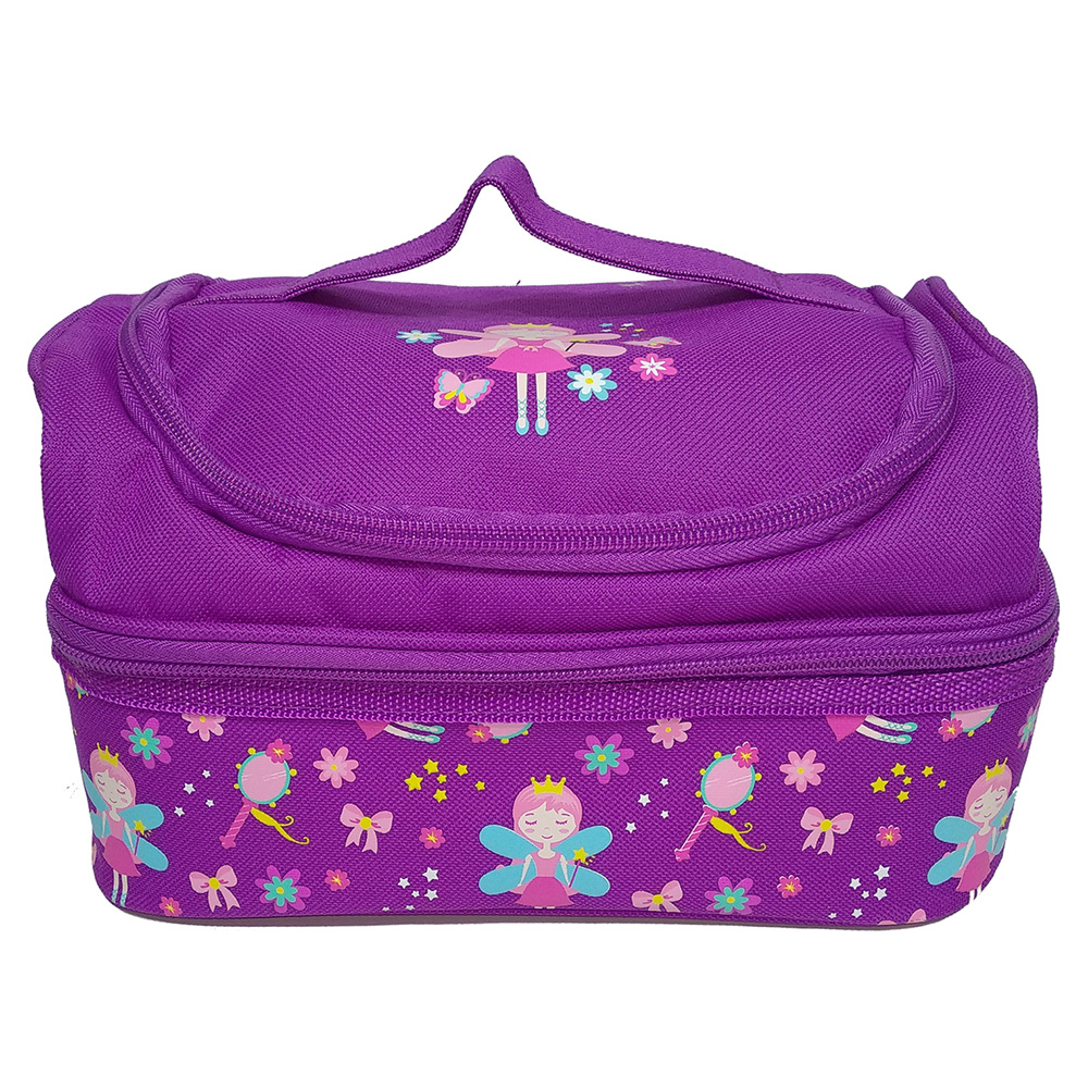 Smily Dual Slot Lunch Bag - Purple