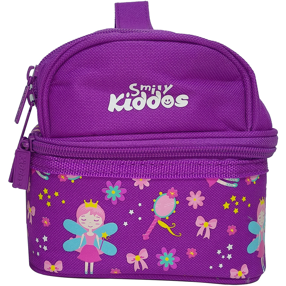 Smily Dual Slot Lunch Bag - Purple