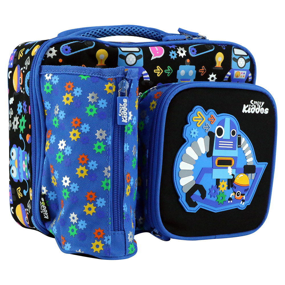 Smily Multi Compartment Lunch Bag - Blue