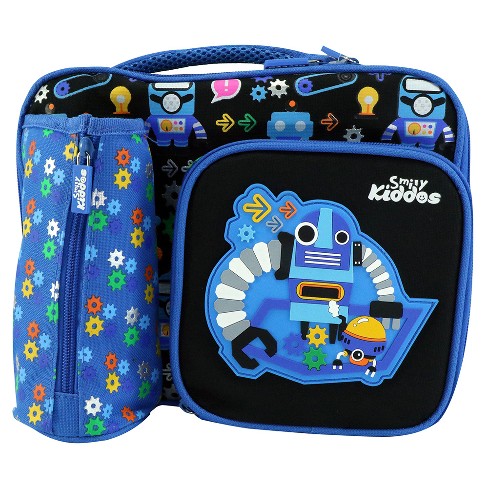 Smily Multi Compartment Lunch Bag - Blue