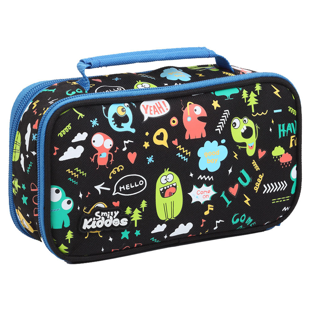Smily Multipurpose Pencil Case - Black