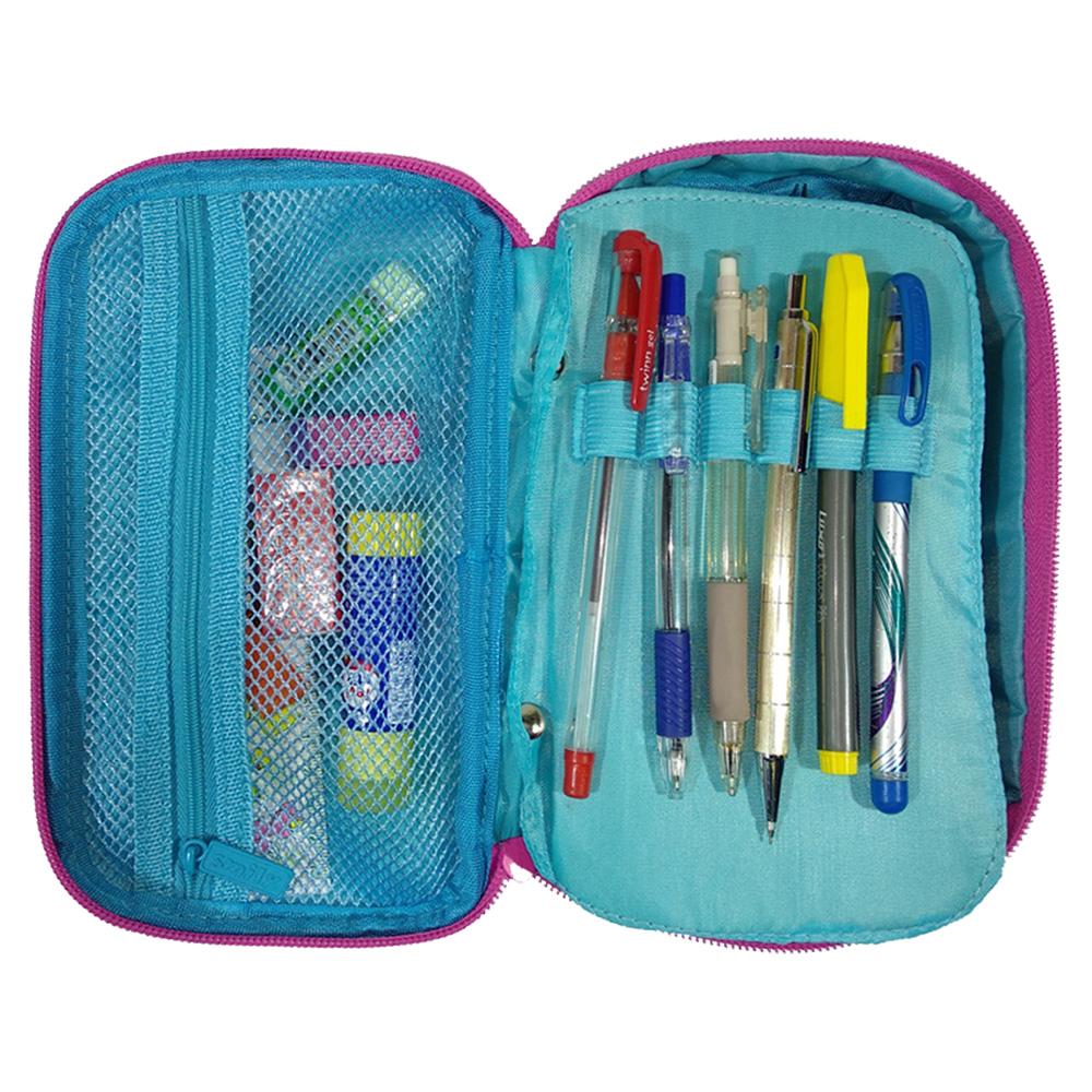 Smily Multipurpose Pencil Case - Light Blue