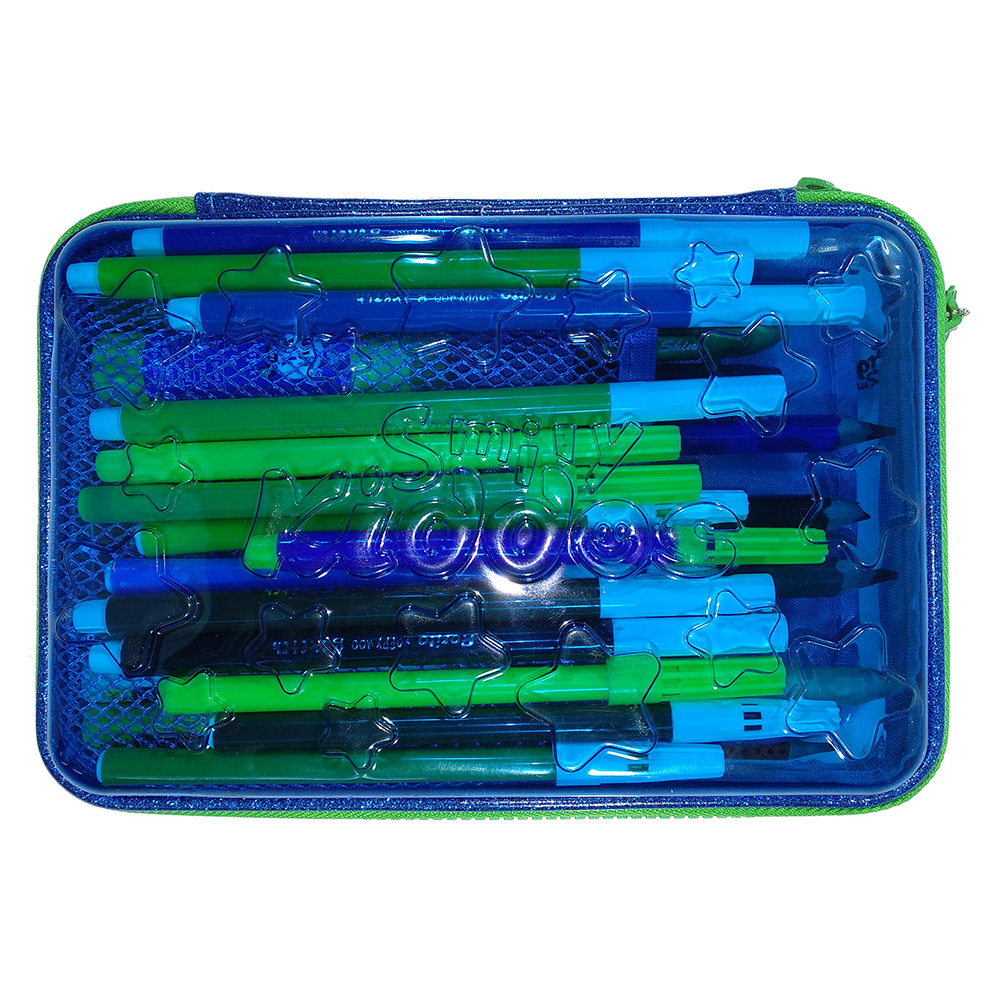 Smily PVC Pencil Case - Blue