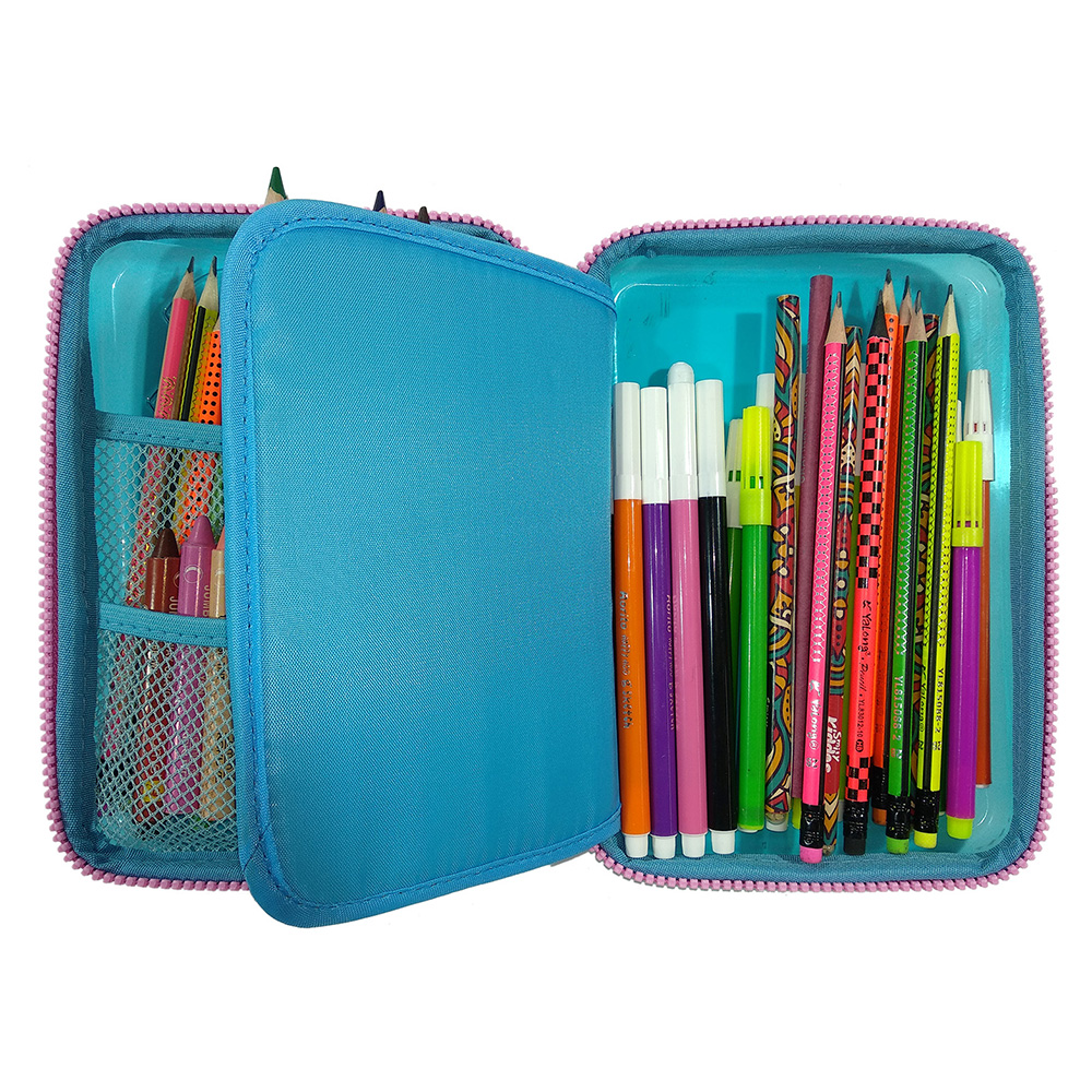 Smily PVC Pencil Case - Light Blue