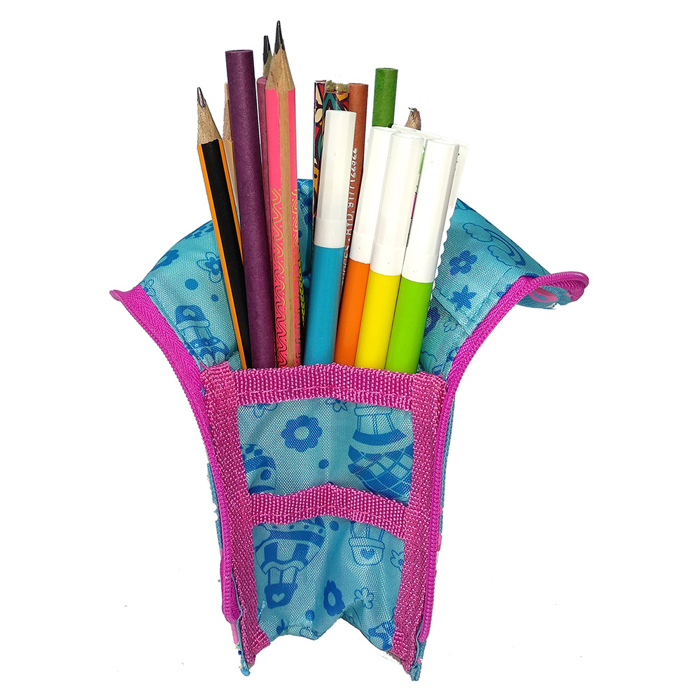 Smily Pen Holder Case - Light Blue