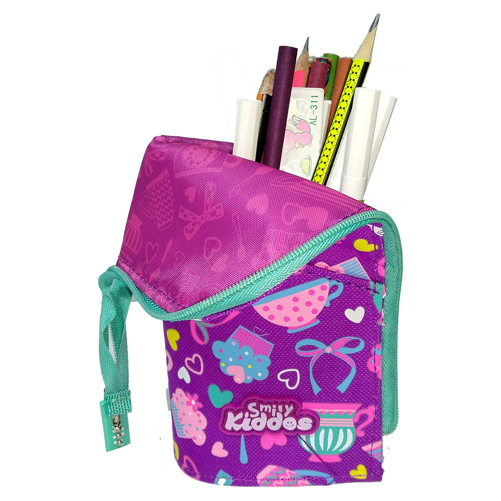 Smily Pen Holder Case - Purple