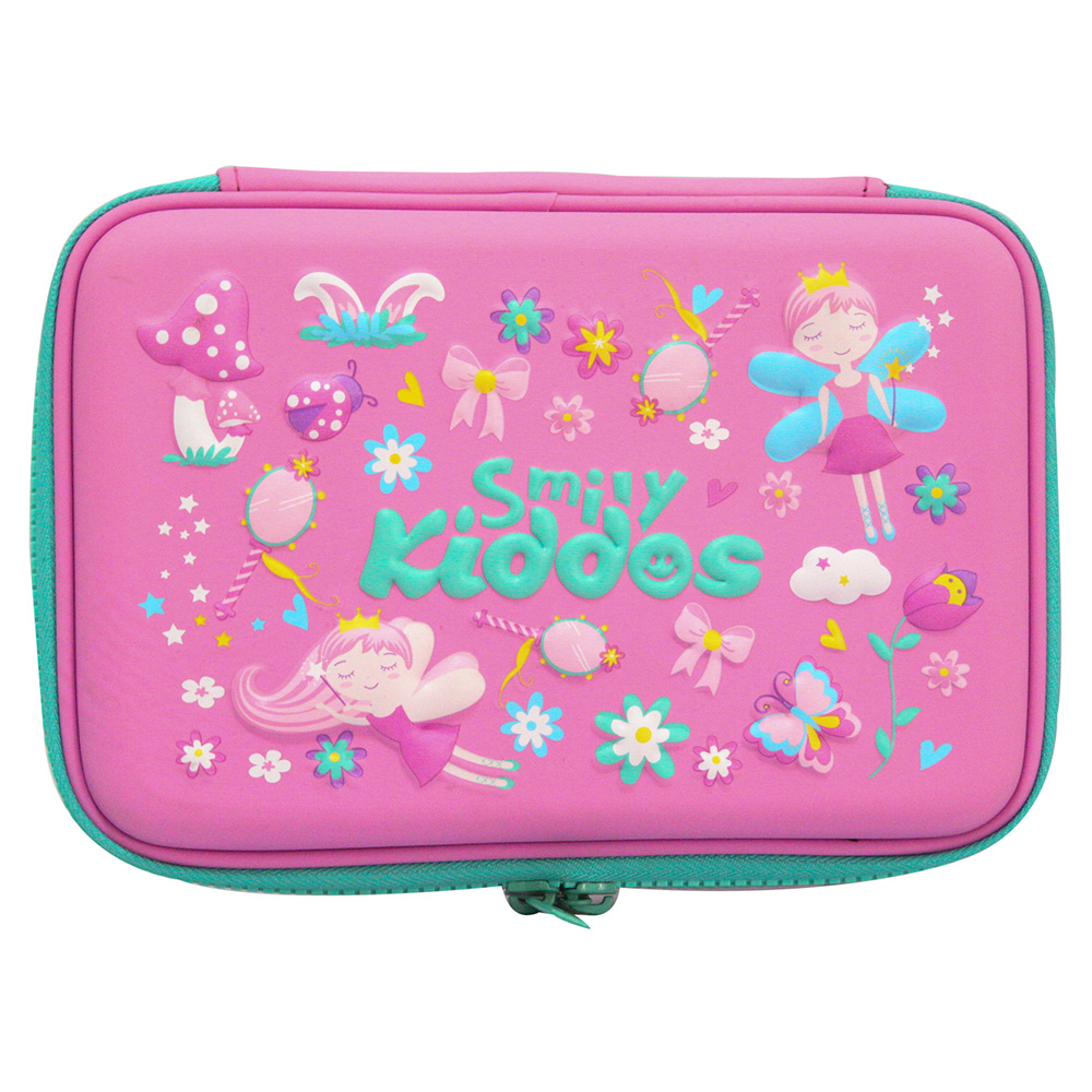 Smily Single Compartment Pencil Case - Pink