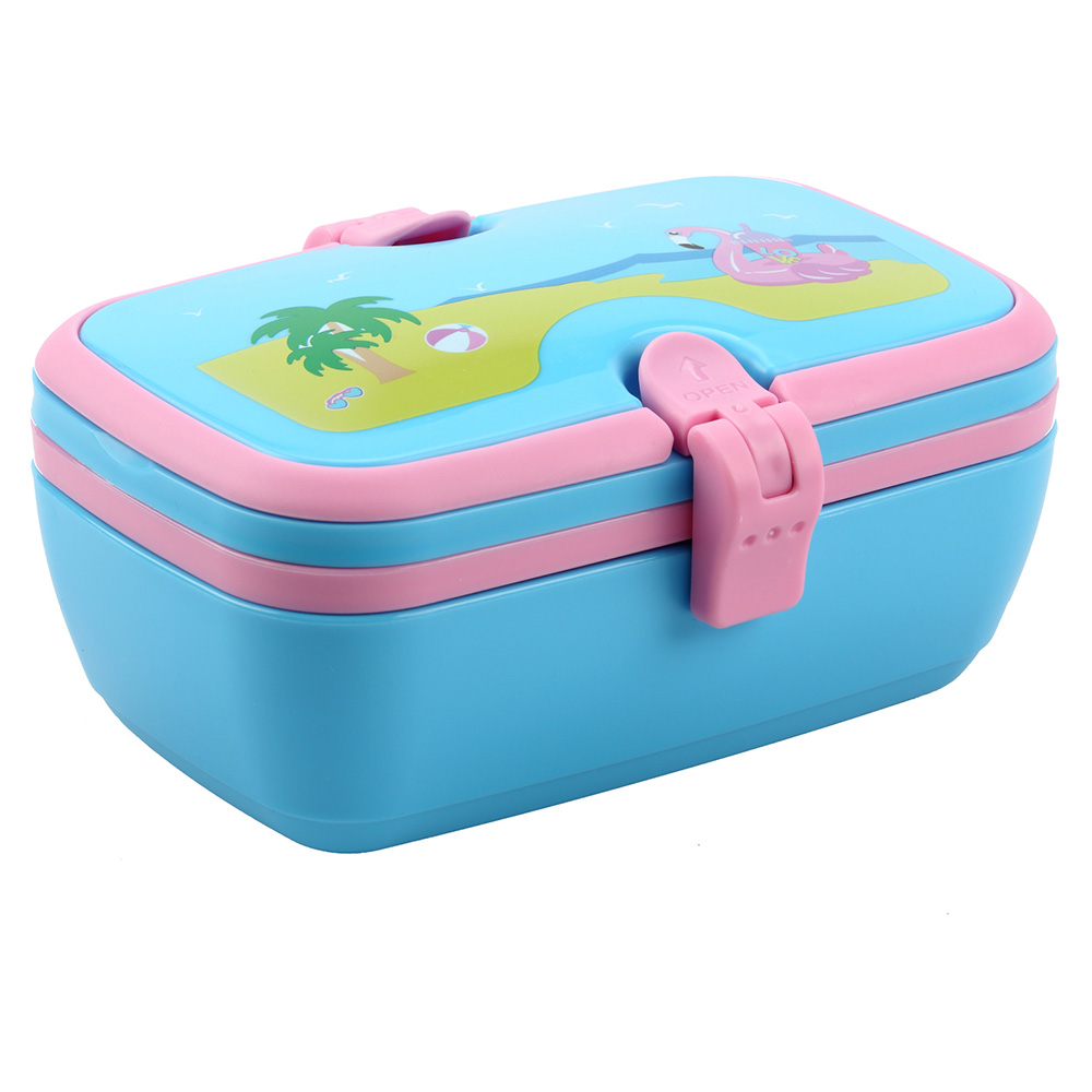 Smily Unicorn Lunch Box - Light Blue