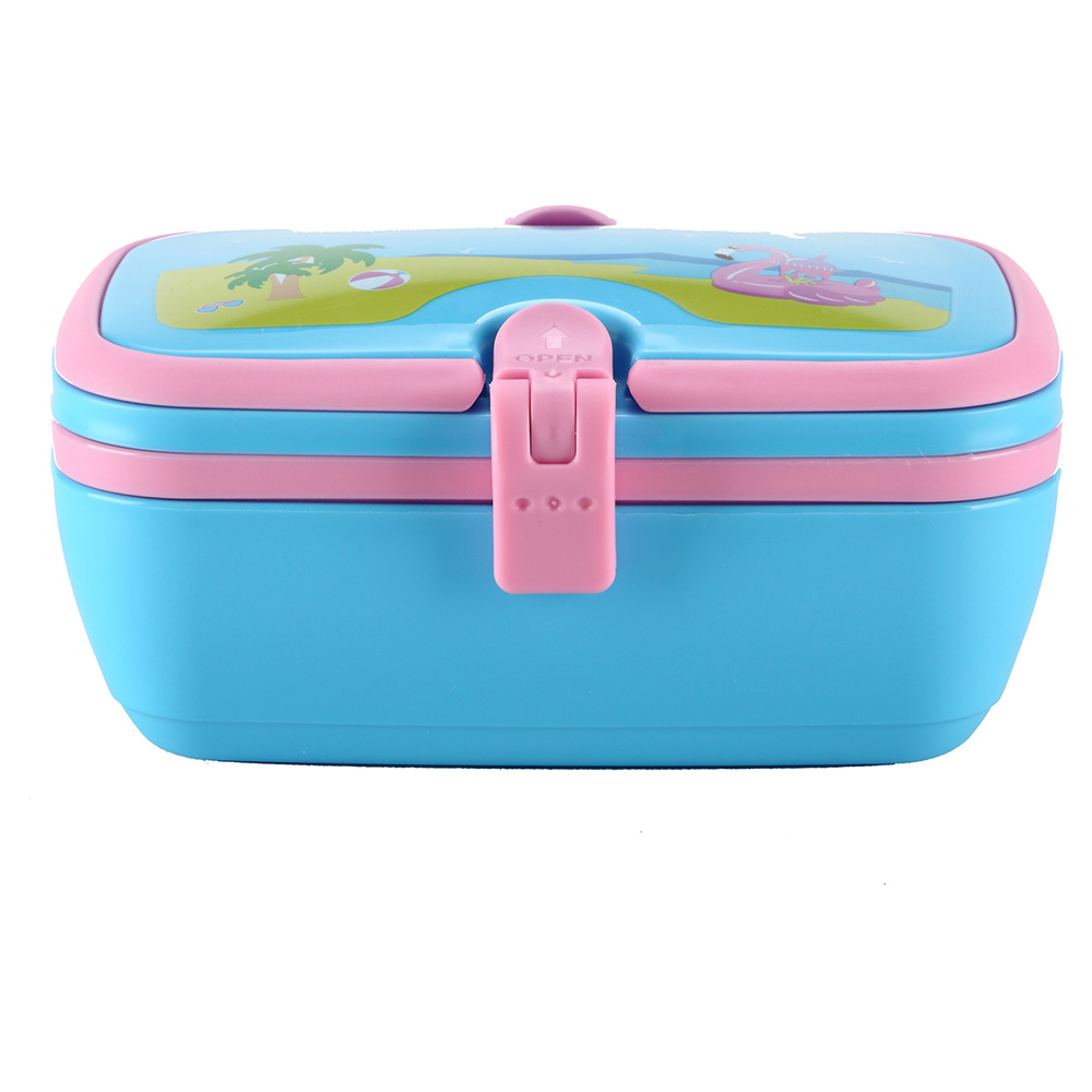 Smily Unicorn Lunch Box - Light Blue