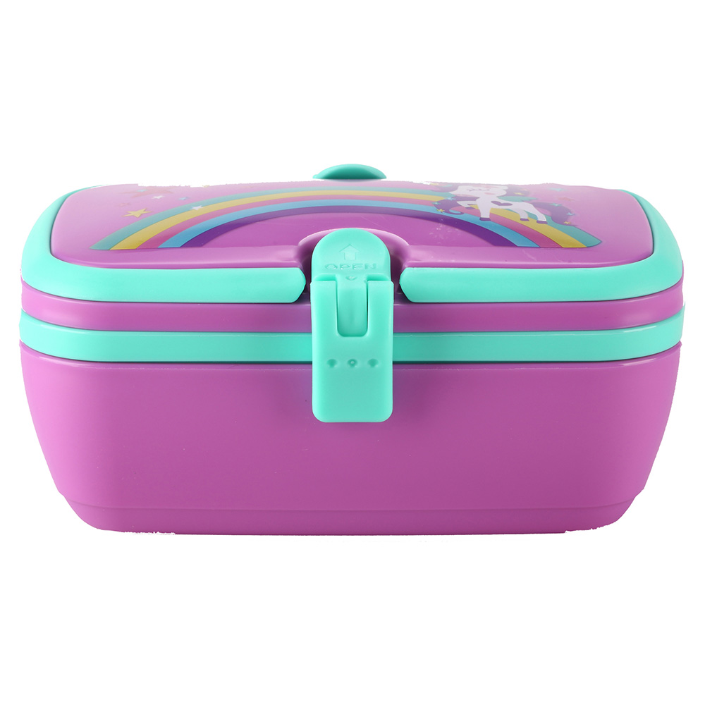 Smily Unicorn Lunch Box - Purple