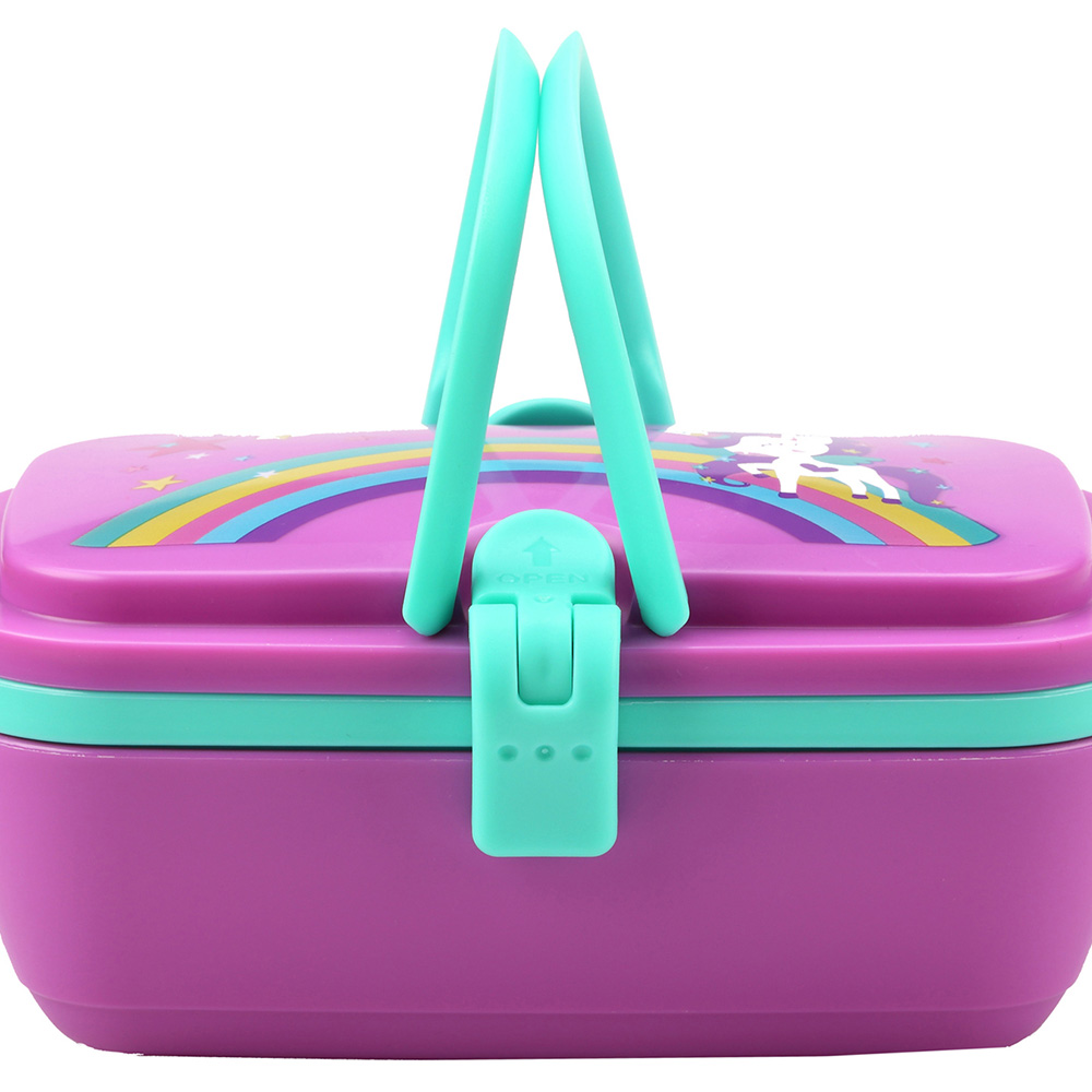 Smily Unicorn Lunch Box - Purple