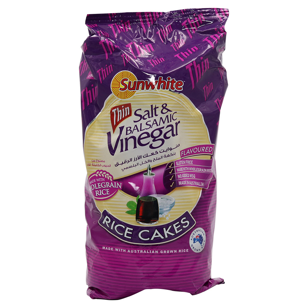 Sunwhite Thin Salt & Balsamic Vinegar Rice Cakes 195g Buy Online