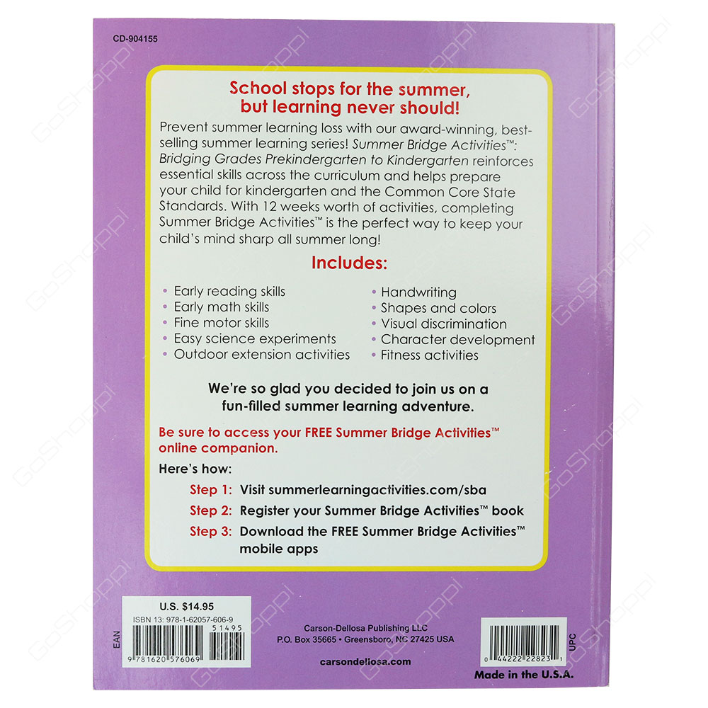 The Original Summer Bridge Activities Grades PreK - K