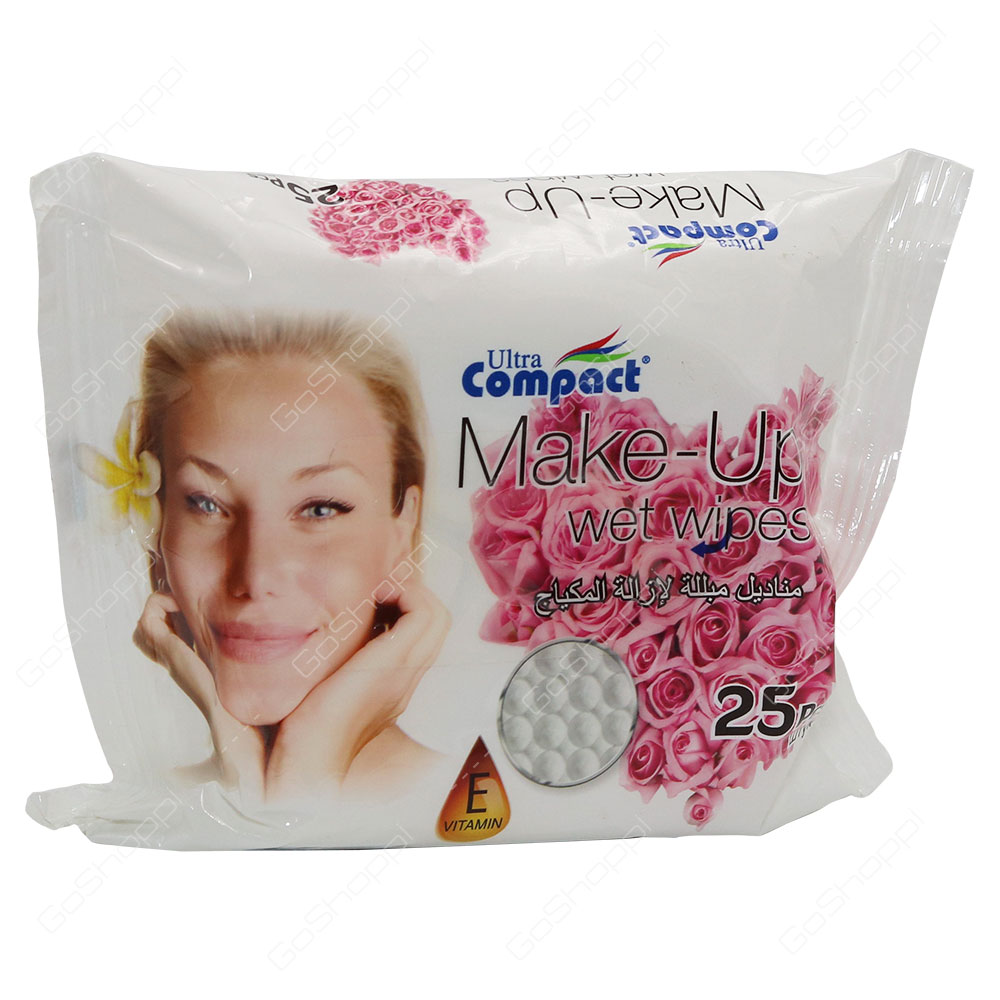 Ultra Compact Make Up Wet Wipes 25 Wipes