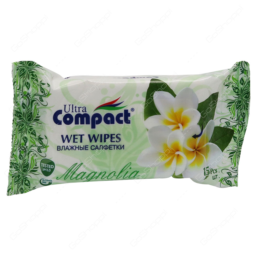 Ultra Compact Wet Wipes Magnolia 15 Wipes