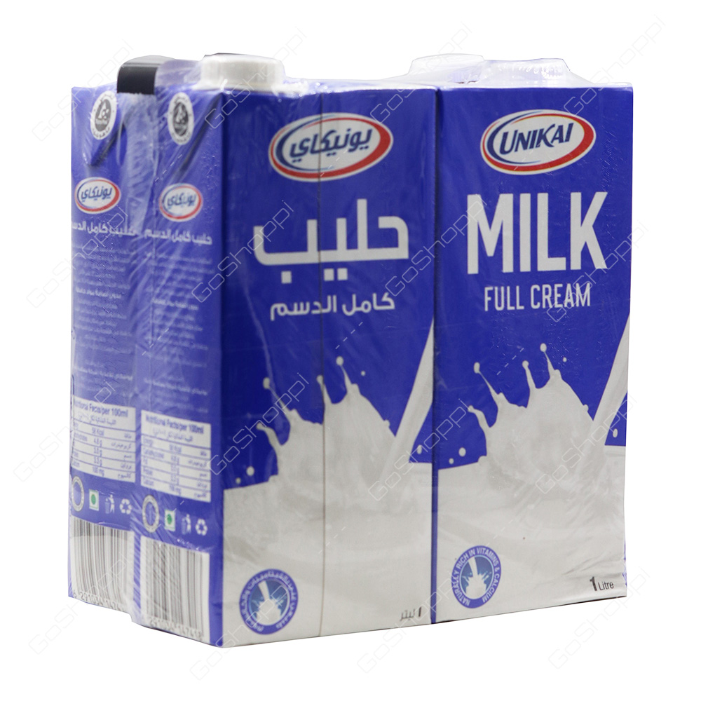 Unikai Full Cream Long Life Milk 4X1 l