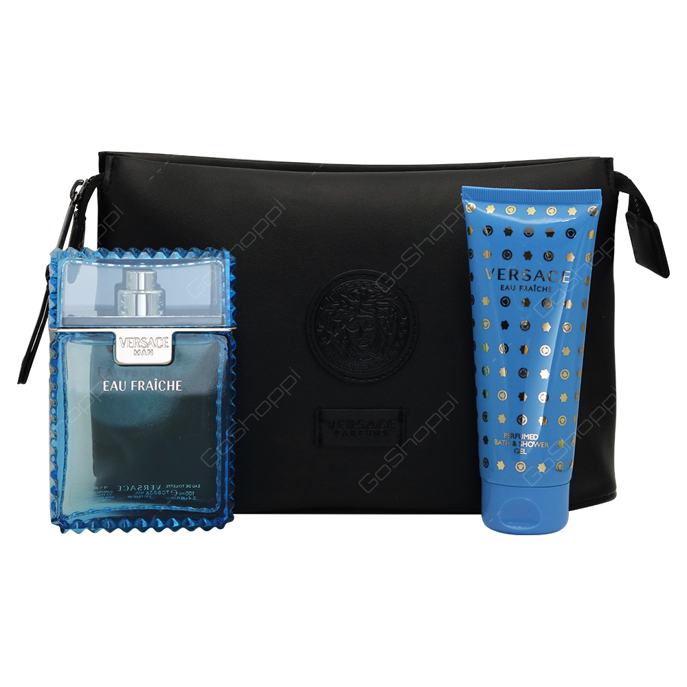 Versace Man Eau Freche Gift Set With Pouch 3pcs