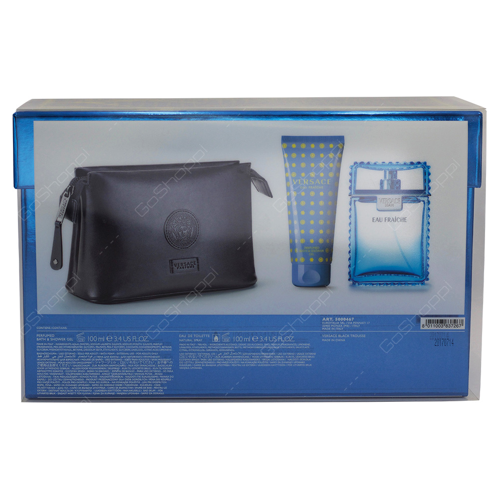 Versace Man Eau Freche Gift Set With Pouch 3pcs
