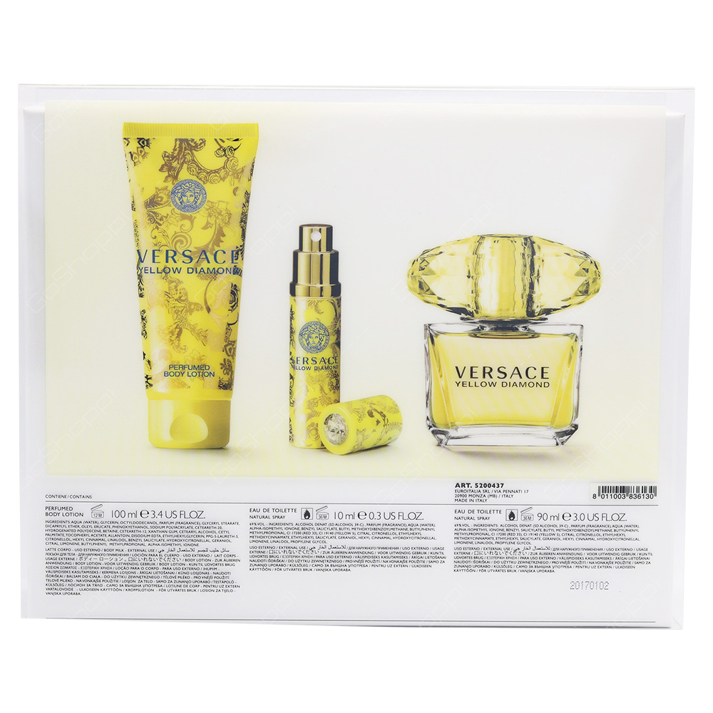 Versace Yellow Diamond Gift Set For Women 3pcs