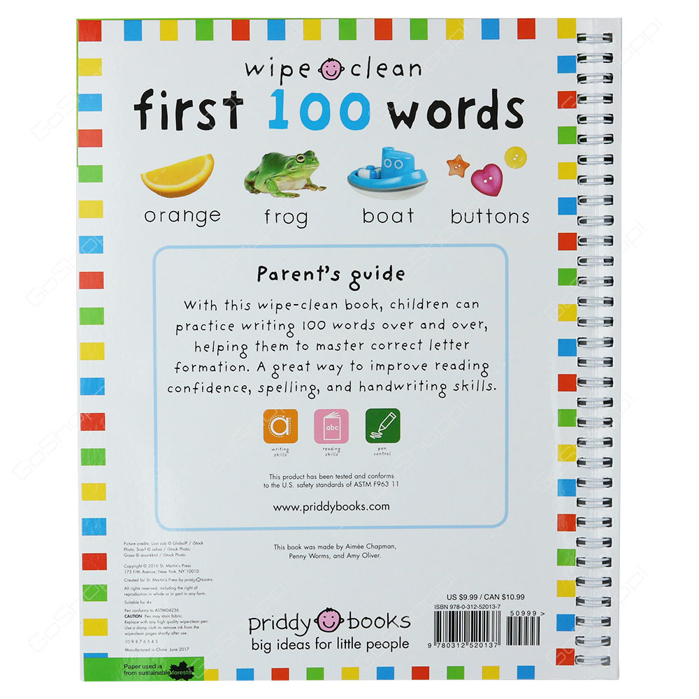 Wipe Clean First 100 Words By Roger Priddy