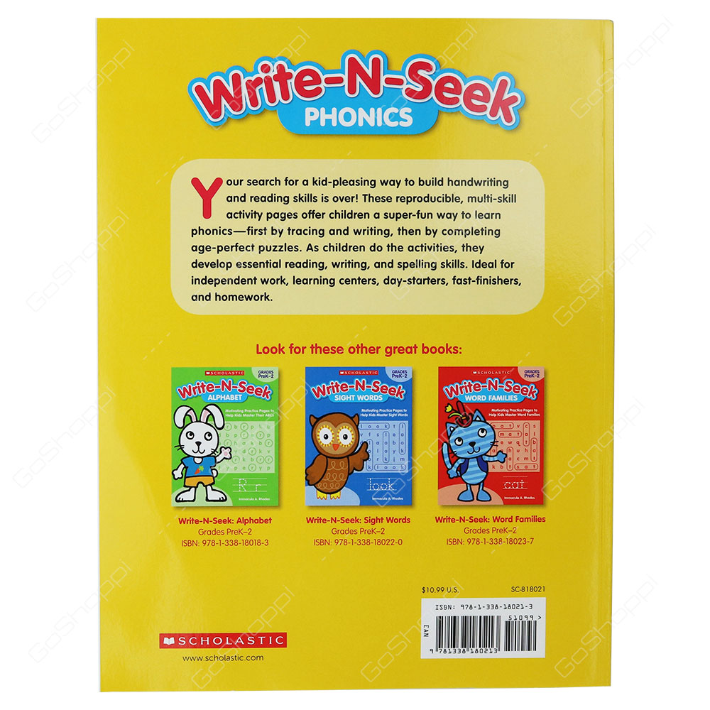 Write-N-Seek Phonics By Immacula A. Rhodes
