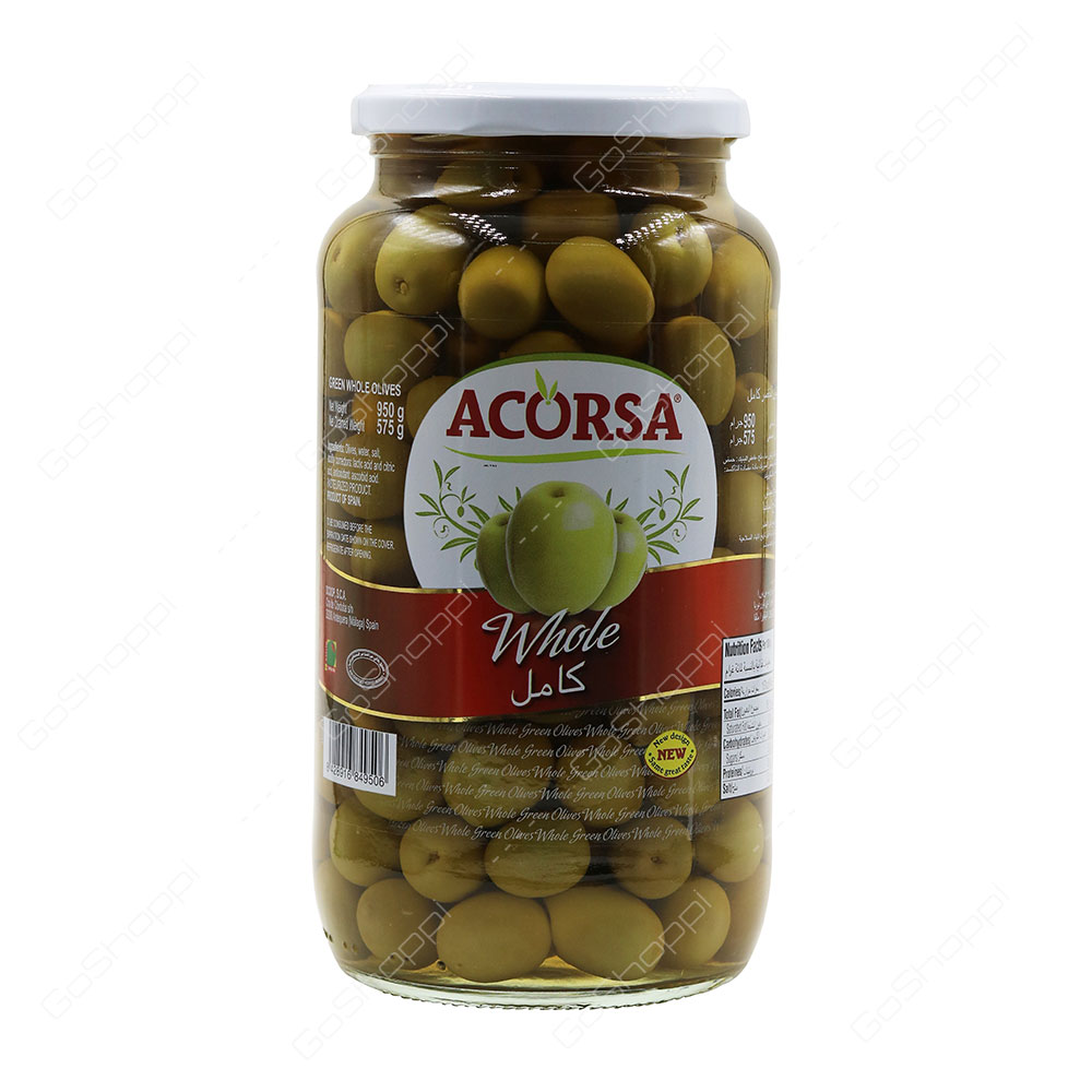 Acorsa Whole Green Olives 950 g