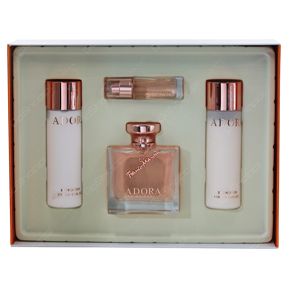 Adora Gift Set For Women Eau De Parfum 100ml Eau De Parfum 10ml Body Lotion 150 ml Shower Gel 150ml