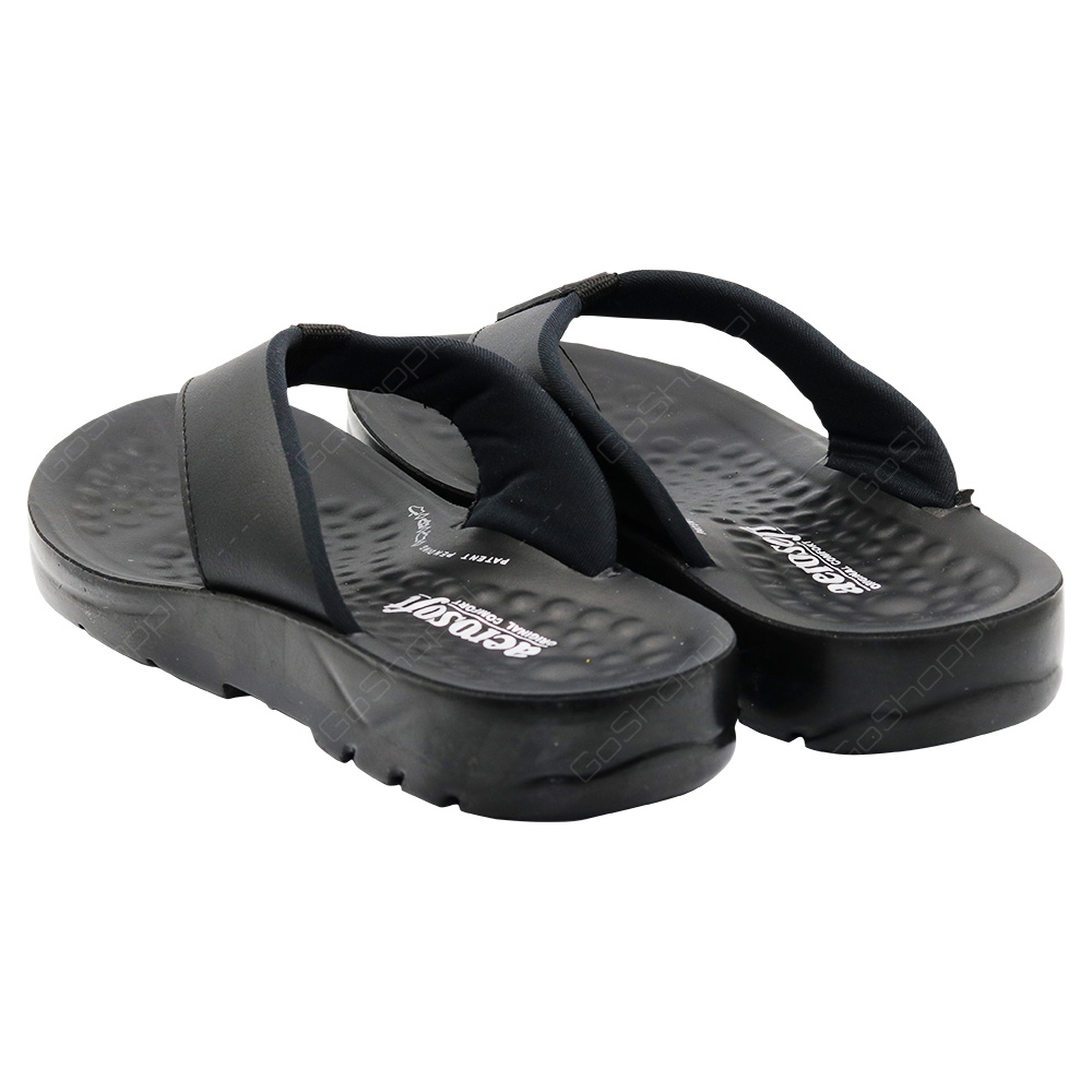 Aerosoft Thong Comfort Slippers For Men - Black - A5101BLK - Buy Online