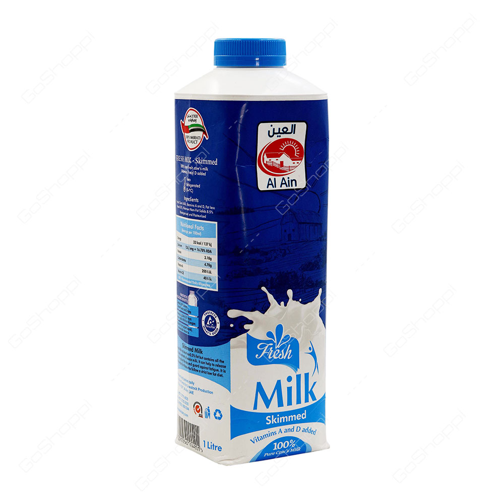 Al Ain Fresh Milk Skimmed 1 l