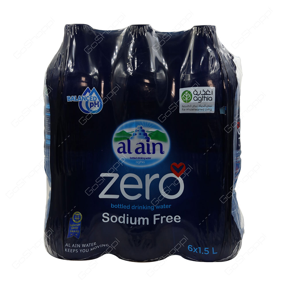 Al Ain Zero Sodium Free Bottled Drinking Water 6X1.5 l