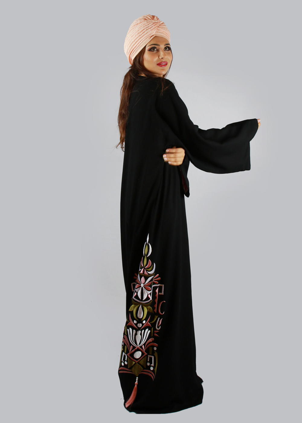 Al Jumairi Fancy Embroidery Abaya - AJ2157