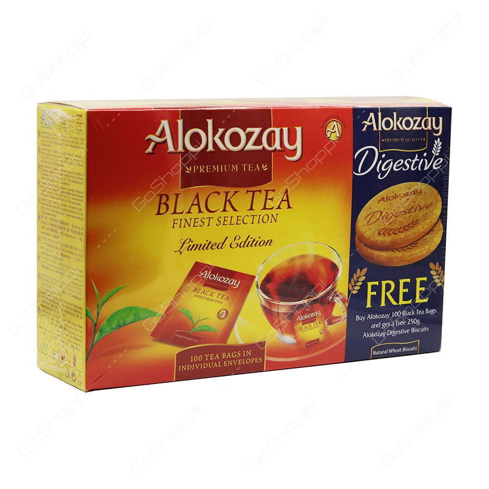 Alokozay Black Tea Bags With Digestive Biscuits 100 Bags
