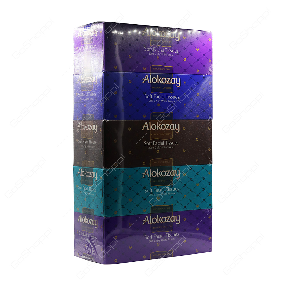 Alokozay Soft Facial Tissues 5X200 Tissues