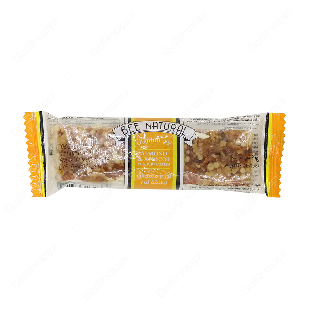 Bee Natural Almond And Apricot Yoghurt Coated Bar 50 g