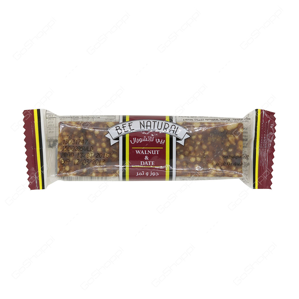 Bee Natural Walnut And Date Bar 50 g